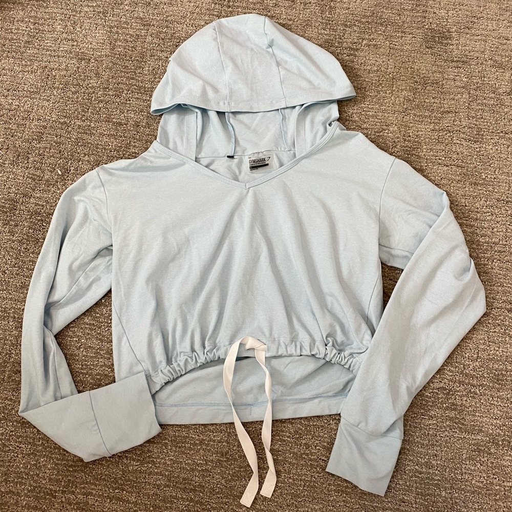 GYMSHARK crop hoodie adjustable tie bottom